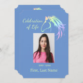 お祝いのライフソフトカラーズパステルホースロゴ 招待状 (正面/裏面)