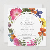 お祝いのライフダスティボホサマー秋フローラ 招待状 (正面)