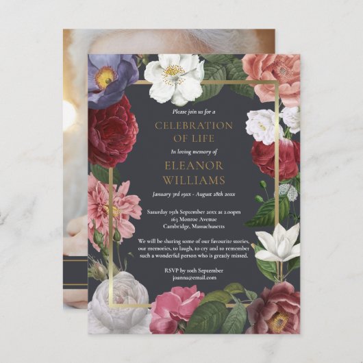 お祝いのライフバラフローラ写真 案内ポストカード (正面/裏面)