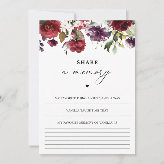 お祝いのライフ共有Aメモリカード サンキューカード (正面)