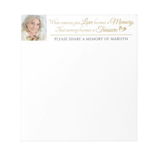 お祝いのライフ共有Aメモリーフォト引用文 ノートパッド (正面)