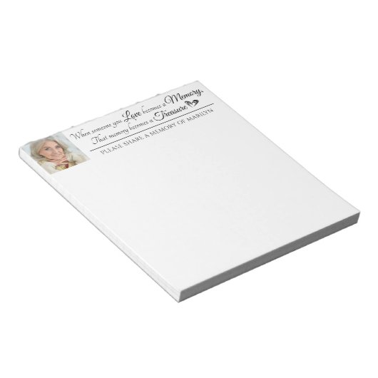 お祝いのライフ共有Aメモリ引用文写真 ノートパッド (アングル)