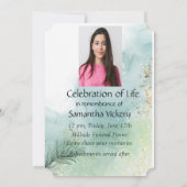 お祝いのライフ招待状ウォーターカラーバーンフクロウ 招待状 (裏面)