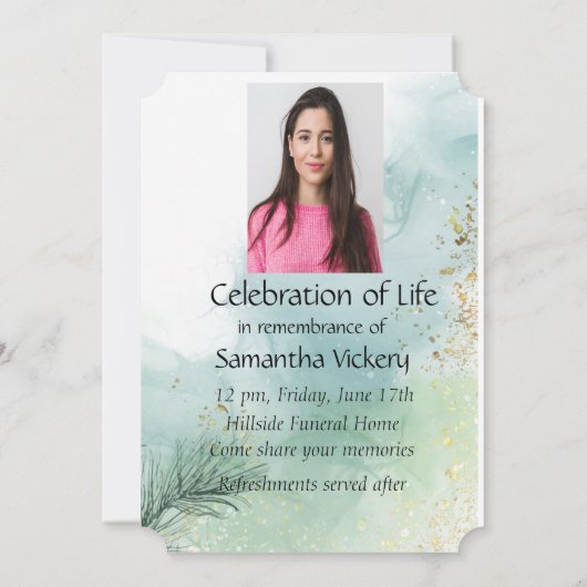 お祝いのライフ招待状ウォーターカラーバーンフクロウ 招待状 (裏面)