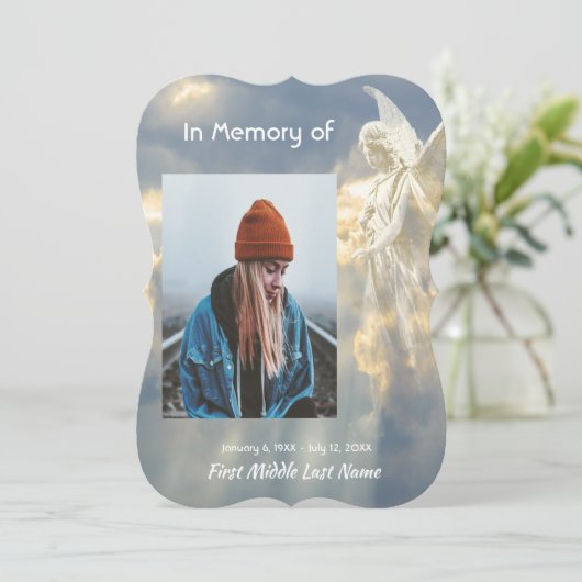 お祝いのライフ招待状エンジェルスカイクラウド 招待状 (スタンド正面)