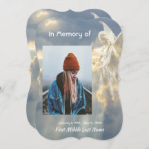 お祝いのライフ招待状エンジェルスカイクラウド