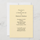 お祝いのライフ招待状オレンジバタフライ 招待状 (裏面)