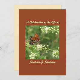 お祝いのライフ招待状オレンジバタフライ 招待状