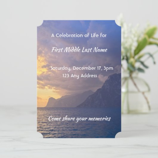 お祝いのライフ招待状シースカイクラウドアイランド 招待状 (スタンド正面)