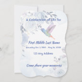 お祝いのライフ招待状ハミングバードブルーバラ 招待状 (裏面)