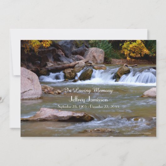 お祝いのライフ招待状リトルウォーターフォール 招待状 (正面)