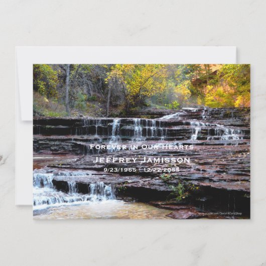 お祝いのライフ招待状地下鉄の滝 招待状 (正面)