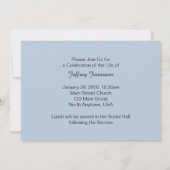 お祝いのライフ招待状地下鉄の滝 招待状 (裏面)