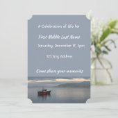 お祝いのライフ招待状魚釣りボートフィッシャーマン 招待状 (スタンド正面)