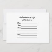 お祝いのライフ招待状、デザートヒルズ 招待状 (裏面)