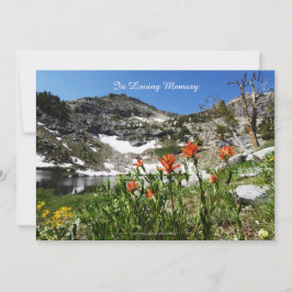 お祝いのライフ招待状、山、湖 招待状