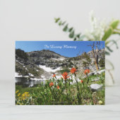 お祝いのライフ招待状、山、湖 招待状 (スタンド正面)