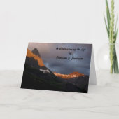 お祝いのライフ招待状、氷河の日の出 招待状 (正面)