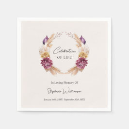 お祝いのライフ秋フローラリース スタンダードカクテルナプキン