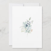 お祝いのライフ葬儀ほこりっぽいブルーフローラ 招待状 (裏面)