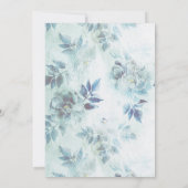 お祝いのライフ葬儀ほこりっぽいブルーフローラ 招待状 (裏面)