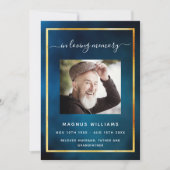 お祝いのライフ葬式ブルースカイ写真プログラム 招待状 (正面)