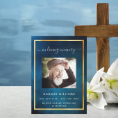 お祝いのライフ葬式ブルースカイ写真プログラム 招待状