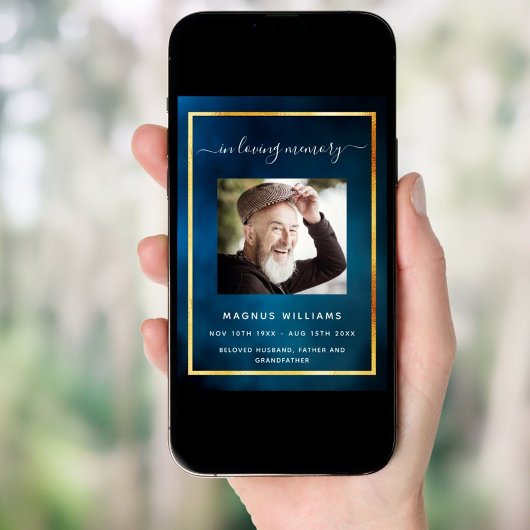 お祝いのライフ葬式ブルースカイ写真プログラム 招待状