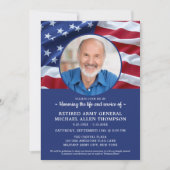 お祝いのライフ軍隊退役軍人フラグ写真 招待状 (正面)