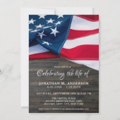 お祝いのライフ軍隊退役軍人米国国旗の写真 招待状 (裏面)