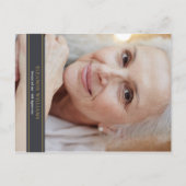 お祝いのライフ金ゴールドクロスバラフローラ写真 案内ポストカード (裏面)