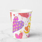 お祝いのラブウォーターカラーハート 紙コップ (左)