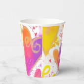 お祝いのラブウォーターカラーハート 紙コップ (右)