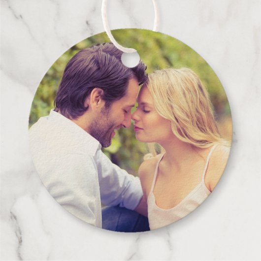 お祝いのラブエレガントウェディングモノグラム金ゴールド フェイバータグ (裏面)