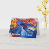 お祝いのリボンカード カード (黄色い花)