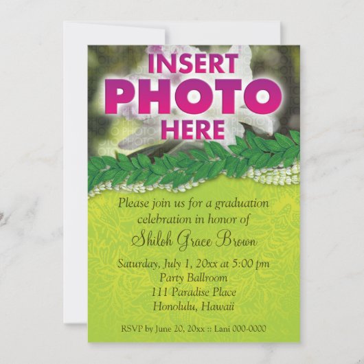 お祝いのレイ 招待状 (正面)