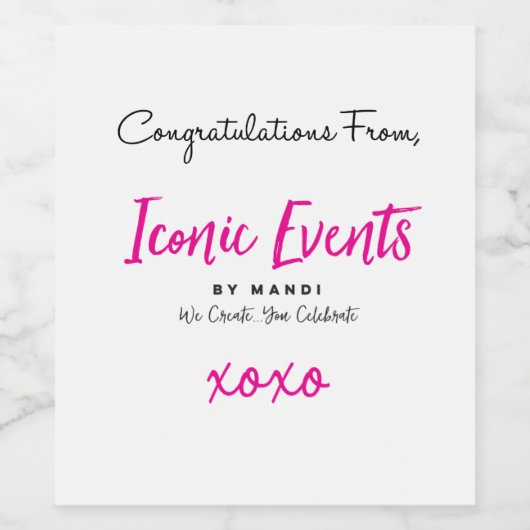 お祝いのロゴ付きラベル ワインラベル (シングルラベル)