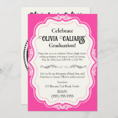 お祝いの万華鏡のように千変万化するパターン: BarbiePink 招待状 (正面/裏面)