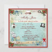 お祝いの不思議の国のベビーシャワーをすすって下さい及び見て下さい 招待状 (裏面)