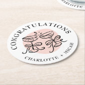 お祝いの乾杯 ドゥードル ラウンドペーパーコースター (アングル)