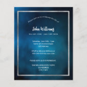 お祝いの人生の葬儀の青い写真の招待状 (正面)