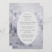 お祝いの人生の葬儀ほこりっぽい紫のフローラ 招待状 (正面/裏面)