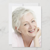 お祝いの人生の葬儀フォトピンクのフローラインヴィ 招待状 (裏面)