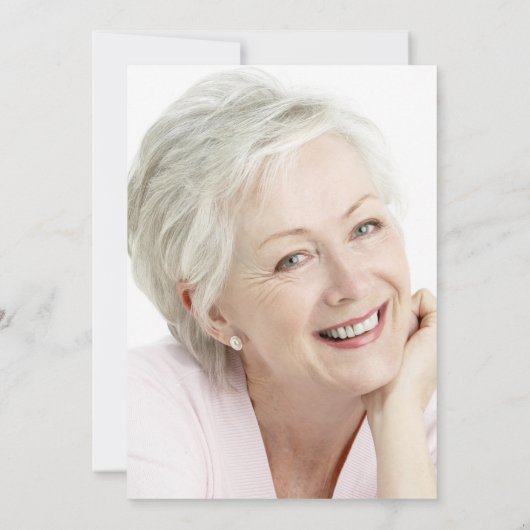 お祝いの人生の葬儀フォトピンクのフローラ 招待状 (裏面)