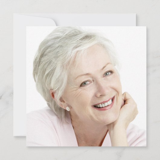 お祝いの人生の葬儀フォトピンクのローズフローラ 招待状 (裏面)