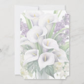 お祝いの人生の葬儀ホワイトパープルフローラ 招待状 (裏面)