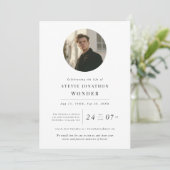 お祝いの人生の葬儀メモリアルデー写真 招待状 (スタンド正面)