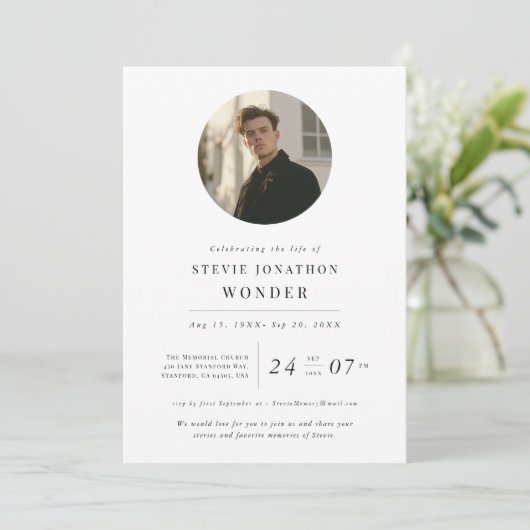 お祝いの人生の葬儀メモリアルデー写真 招待状