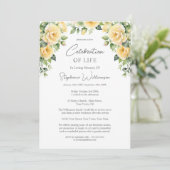 お祝いの人生4 Photo Yellow Rose葬儀 招待状 (スタンド正面)