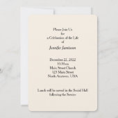 お祝いの人生,フローラ,ユッカ開花 招待状 (裏面)